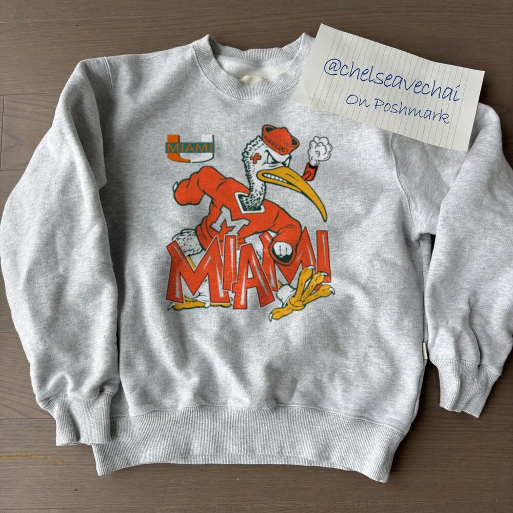 Vintage 90s Miami Hurricanes Sweatshirt, University of Miami Hurricanes Shirt